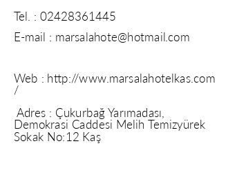 Marsala Hotel iletiim bilgileri